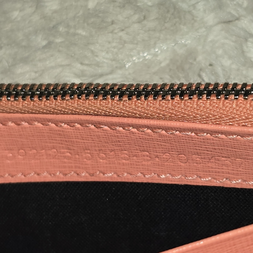 Balenciaga Long Flap Wallet. Coral Pink calfskin Leather. Euc - Picture 13 of 16